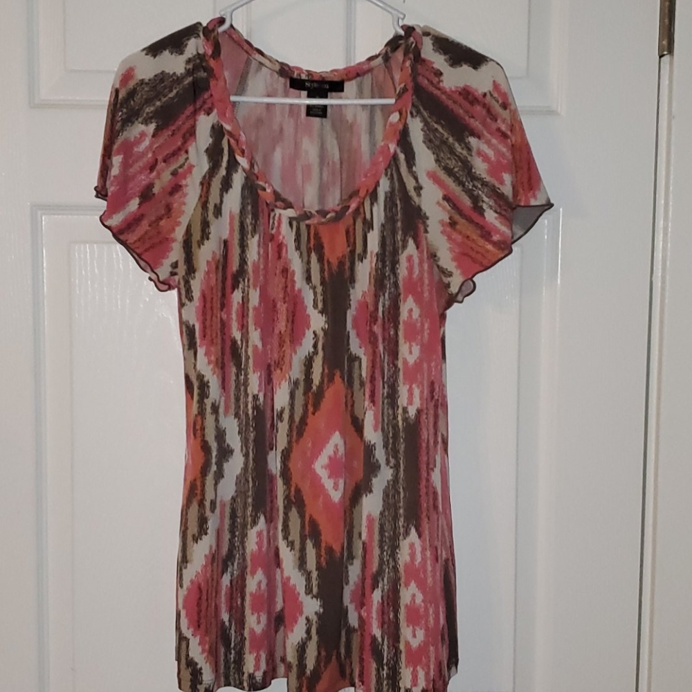 Style & Co braided neckline -M